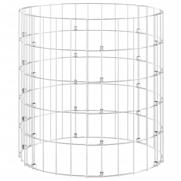 The Living Store gabionsøjle Ø50x50 cm galvaniseret stål rund -  Havehegn