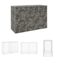 Miniatyrbillede 1 af 7: The Living Store gabionvæg med dæksler 150x60x100 cm galvaniseret stål -  Havehegn
