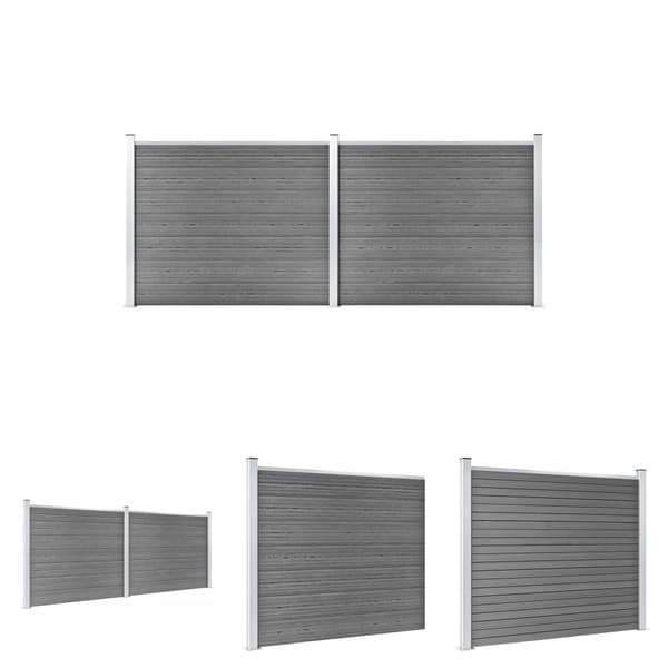 The Living Store Aitapaneelisarja WPC 353x146 cm harmaa -  Aitapaneelit