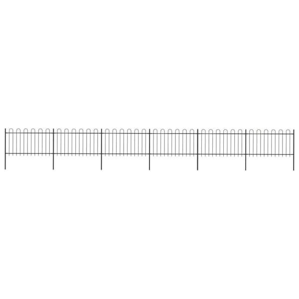 The Living Store havehegn med buet top 10,2 x 1 m sort stål -  Havehegn