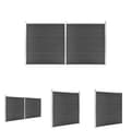 Miniatyrbillede 1 af 11: The Living Store hegnspanelsæt 353x186 cm WPC sort -  Havehegn