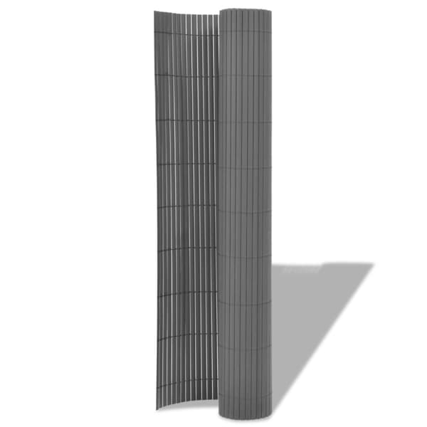The Living Store dobbeltsidet havehegn PVC 90 x 300 cm grå -  Havehegn
