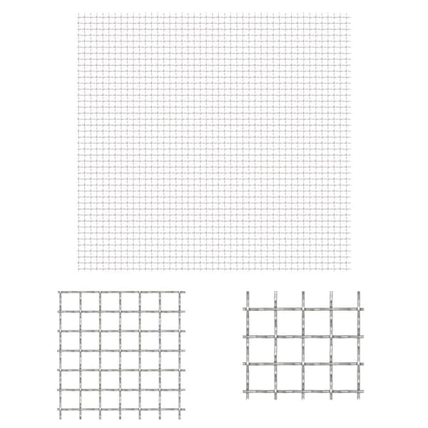 The Living Store rillet trådnetspanel rustfrit stål 100 x 85 cm 21 x 21 x 2,5 mm -  Havehegn
