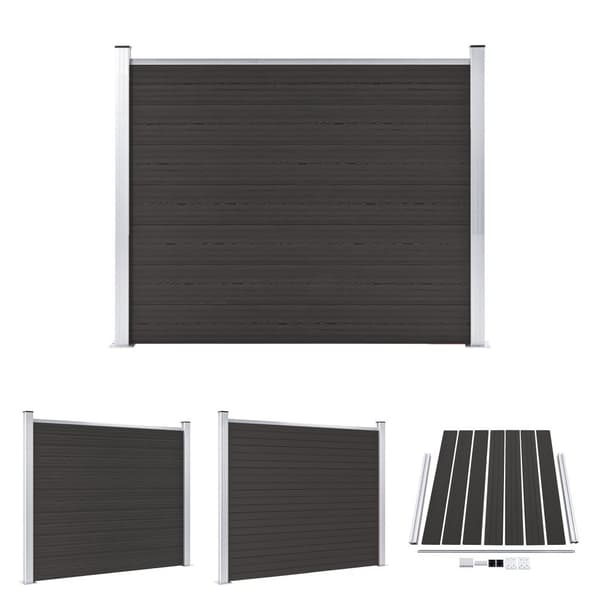 The Living Store hegnspanel 180x146 cm WPC sort -  Havehegn