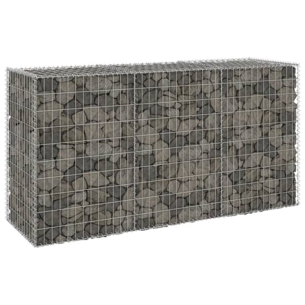 The Living Store Gabionmur i galvaniserat stål 200x60x100 cm -  Staket