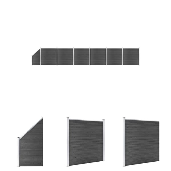 The Living Store hegnspanelsæt 1138x(105-186) cm WPC sort -  Havehegn