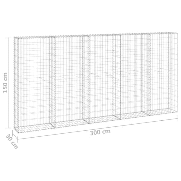 The Living Store Gabion-kivikori kansilla galvanoitu teräs 300x30x150 cm -  Aitapaneelit