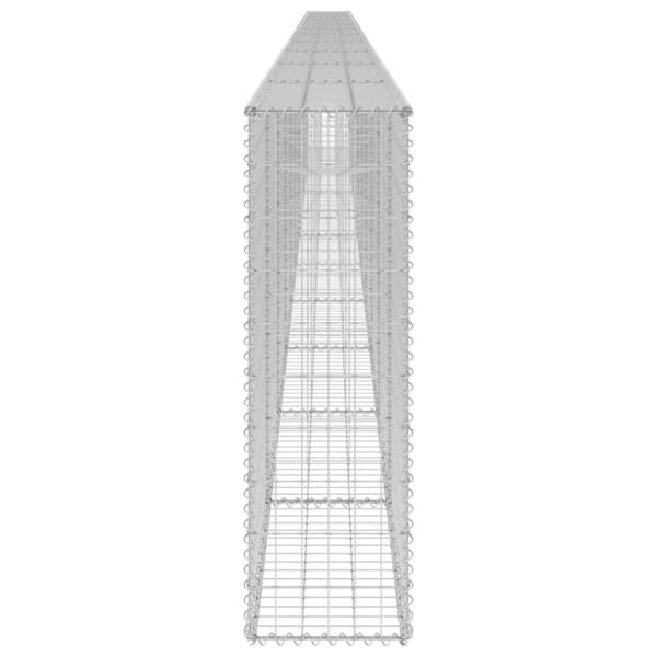 The Living Store gabionvæg med dæksler 900x30x100 cm galvaniseret stål -  Havehegn