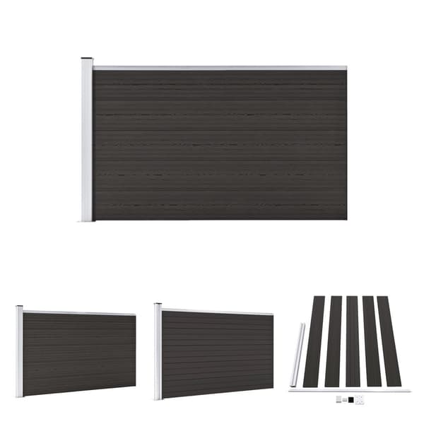 The Living Store hegnspanel 175x105 cm WPC sort -  Havehegn