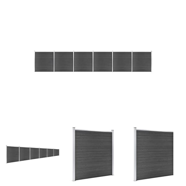 The Living Store Aitapaneelisarja WPC 1045x186 cm musta -  Aitapaneelit