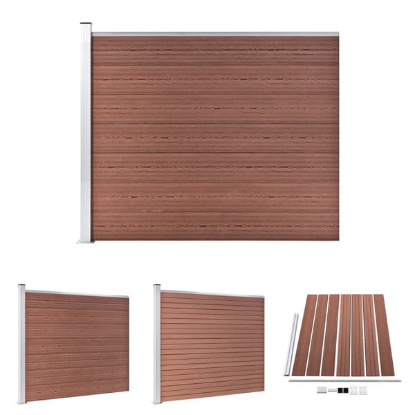 The Living Store Aitapaneeli WPC 175x146 cm ruskea -  Aitapaneelit
