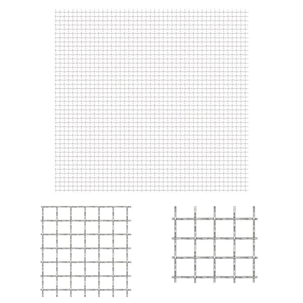 The Living Store rillet trådnetspanel rustfrit stål 100 x 85 cm 31 x 31 x 3 mm -  Havehegn