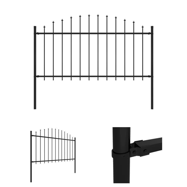 The Living Store havehegn med spydtop (1,25-1,5) x 1,7 m stål sort -  Havehegn