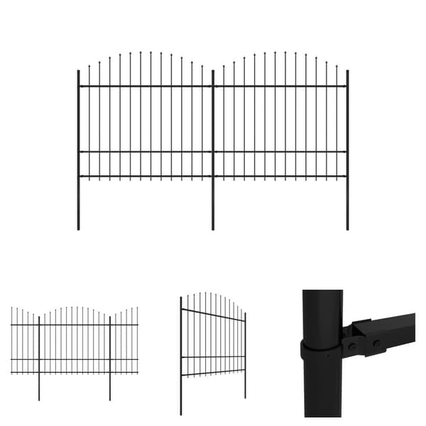 The Living Store havehegn med spydtop (1,5-1,75) x 3,4 m sort stål - Havehegn