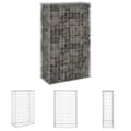 Miniatyrbild 1 av 7: The Living Store Gabionmur i galvaniserat stål 60x30x100 cm -  Staket