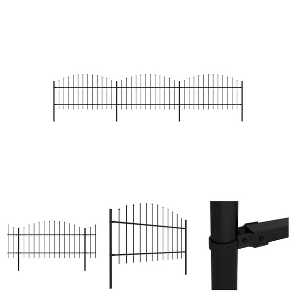 The Living Store havehegn med spydtop (1-1,25) x 5,1 m sort stål -  Havehegn