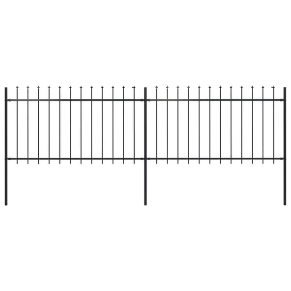 The Living Store havehegn med spydtop 3,4 x 1 m sort stål -  Havehegn