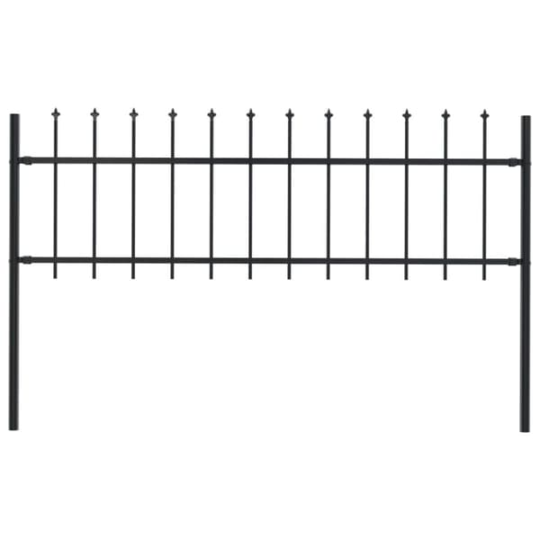 The Living Store havehegn med spydtop 1,7 x 0,6 m stål sort -  Havehegn