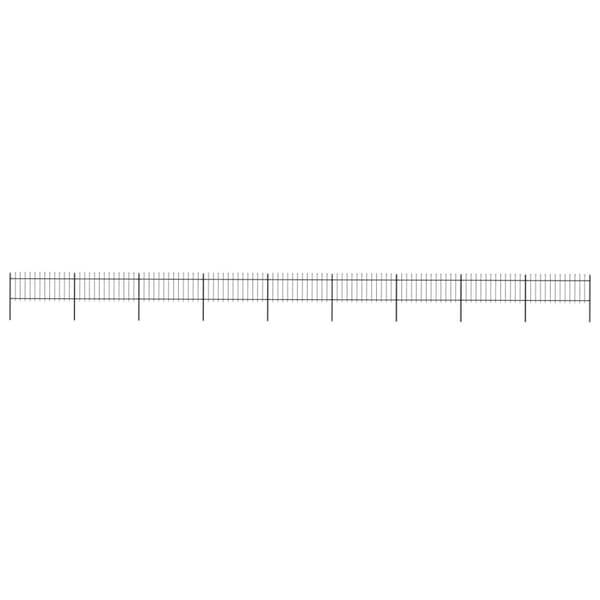 The Living Store havehegn med spydspids 15,3 x 0,8 m stål sort - Havehegn
