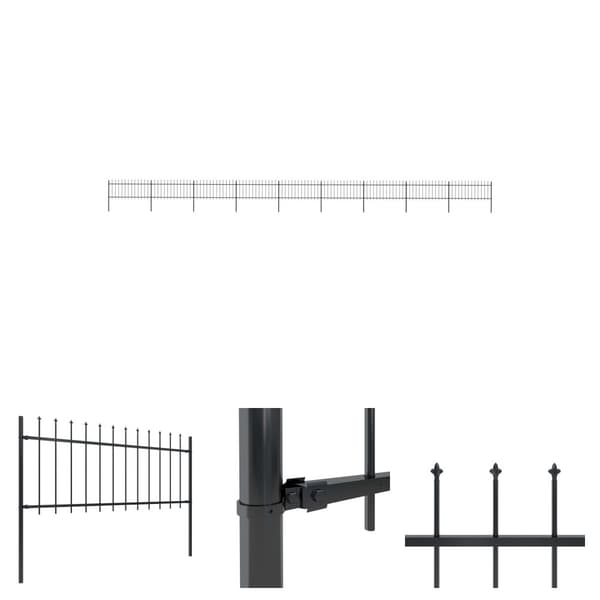 The Living Store havehegn med spydspids 15,3 x 0,8 m stål sort -  Havehegn
