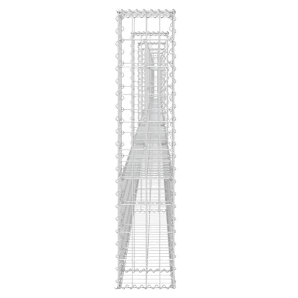 The Living Store gabionkurv med 6 stolper 620x20x150 cm U-facon jern -  Havehegn