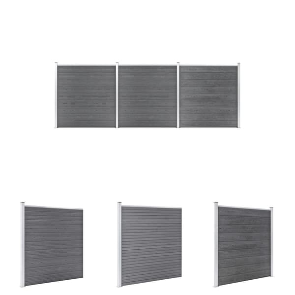 The Living Store Puutarha-aita WPC 526x186 cm harmaa -  Aitapaneelit