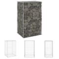 Miniatyrbillede 1 af 7: The Living Store gabionvæg med dæksler 60x50x100 cm galvaniseret stål -  Havehegn