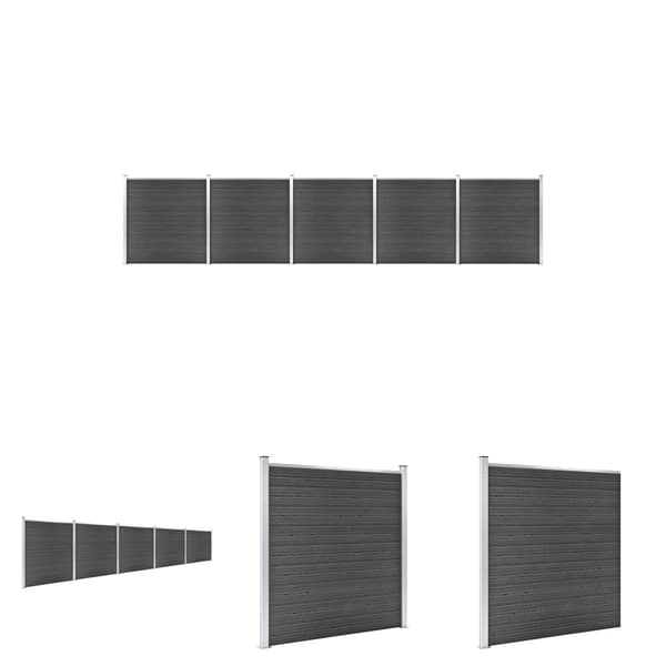 The Living Store hegnspanelsæt 872x186 cm WPC sort - Havehegn