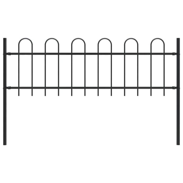 The Living Store havehegn med buet top 1,7 m stål sort - Havehegn