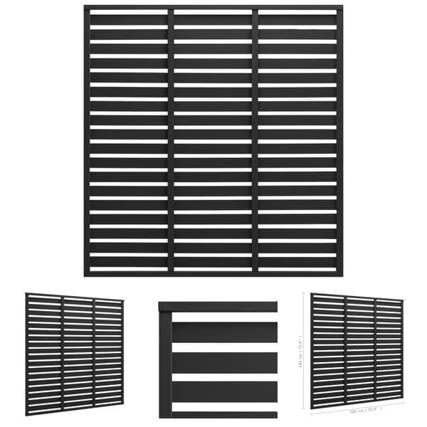 The Living Store Staketpanel WPC 180x180 cm svart -  Staket