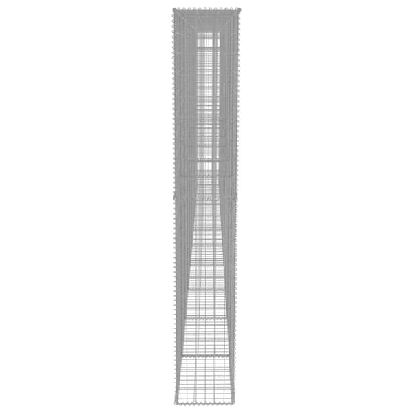 The Living Store gabionvæg med dæksler galvaniseret stål 600 x 30 x 200 cm -  Havehegn