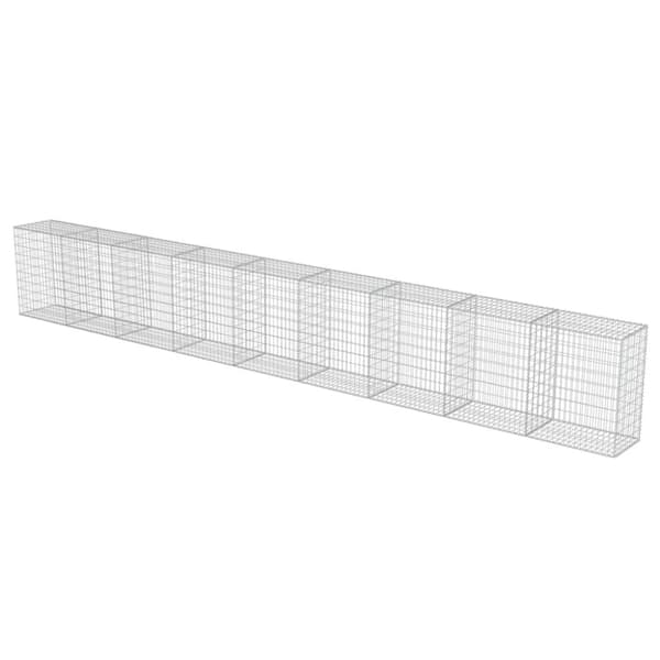 The Living Store gabionvæg med dæksler galvaniseret stål 900 x 50 x 100 cm - Havehegn