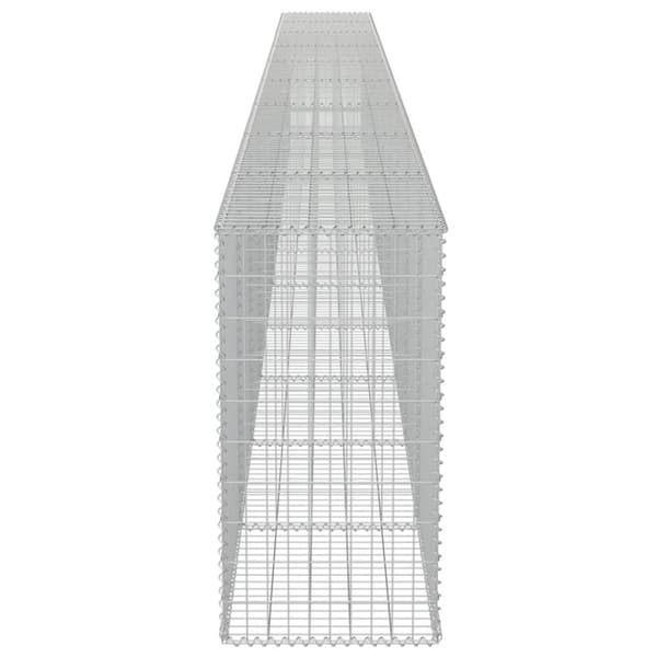 The Living Store gabionvæg med dæksler galvaniseret stål 900 x 50 x 100 cm -  Havehegn