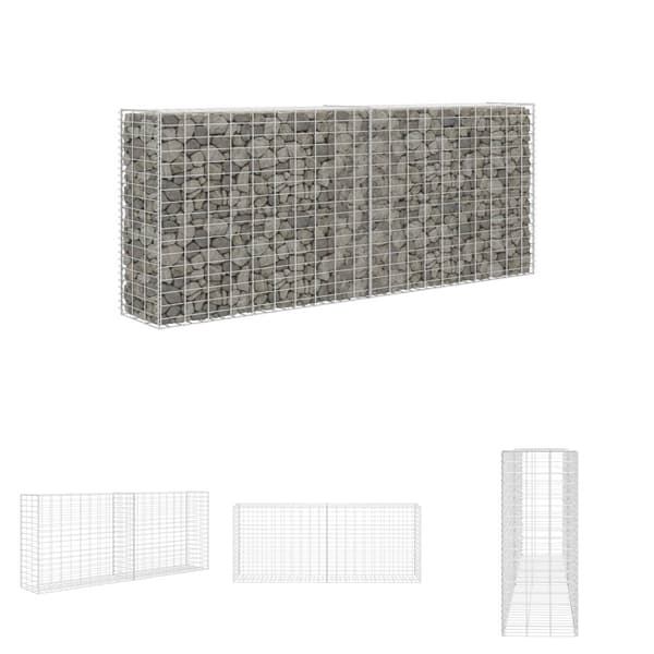 The Living Store gabionkurv 85x30x200 cm galvaniseret stål - Havehegn