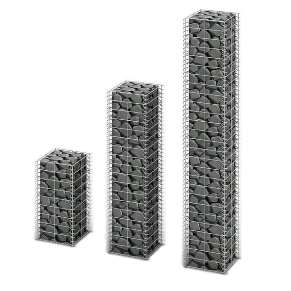 The Living Store Gabion-/kivikorisarja 3 kpl galvanoitu vaijeri -  Aitapaneelit