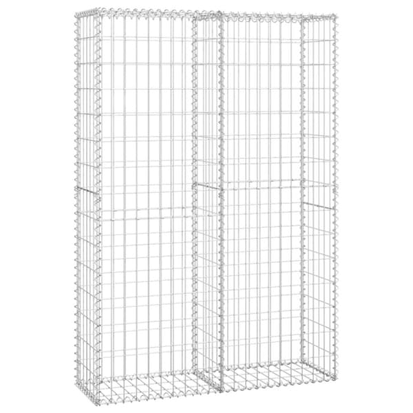 The Living Store gabionkurv med låg galvaniseret metaltråd 150 x 100 x 30 cm - Havehegn