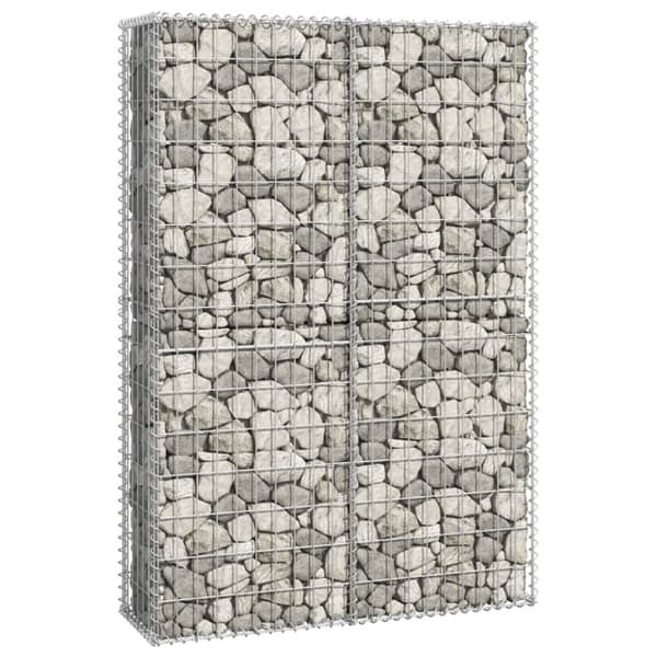 The Living Store gabionkurv med låg galvaniseret metaltråd 150 x 100 x 30 cm - Havehegn