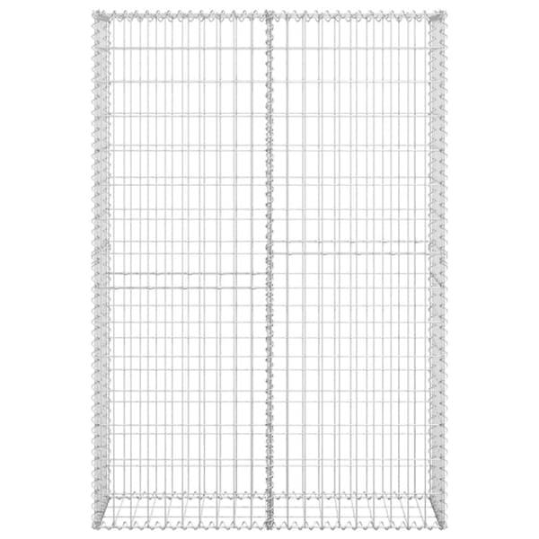 The Living Store gabionkurv med låg galvaniseret metaltråd 150 x 100 x 30 cm - Havehegn