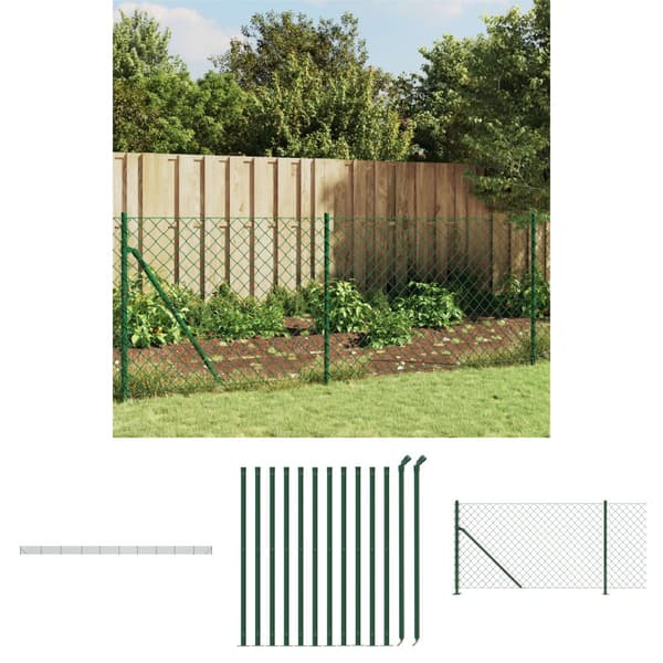 The Living Store trådhegn med flange 1,1x25 m grøn - Havehegn