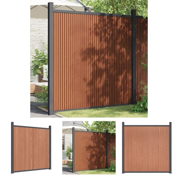 The Living Store Aitapaneeli WPC ruskea 180x186 cm -  Aitapaneelit