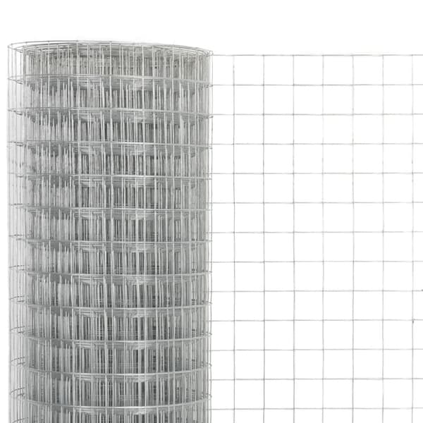 The Living Store hønsenet galvaniseret stål 25 x 1,5 m sølvfarvet -  Havehegn