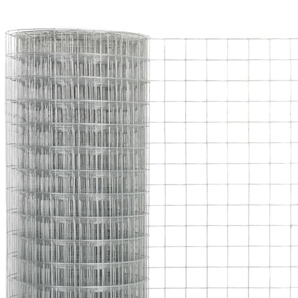 The Living Store hønsenet galvaniseret stål 25 x 0,5 m sølvfarvet - Havehegn