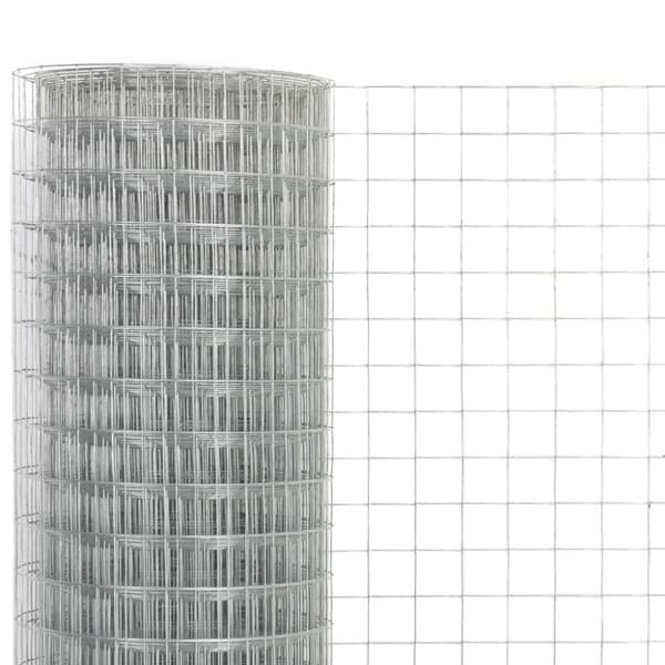 The Living Store hønsenet galvaniseret stål 10 x 1,5 m sølvfarvet - Havehegn