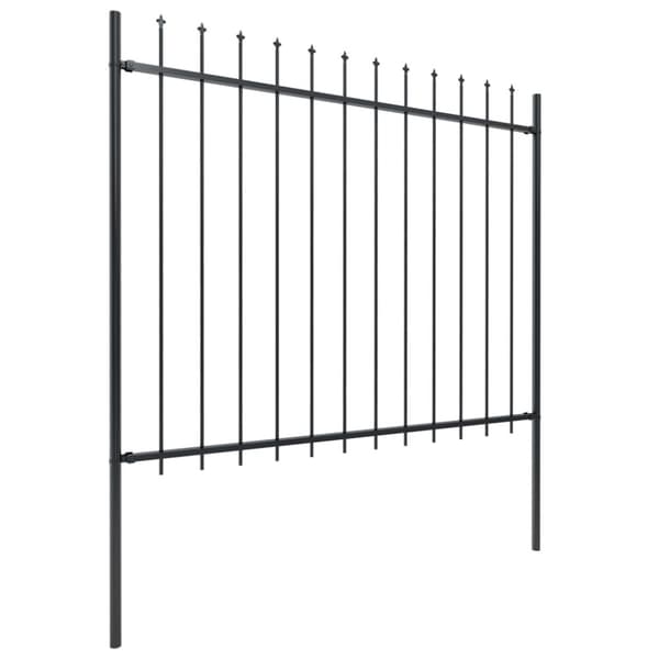 The Living Store havehegn med spydtop 1,7 x 1,5 m stål sort - Havehegn