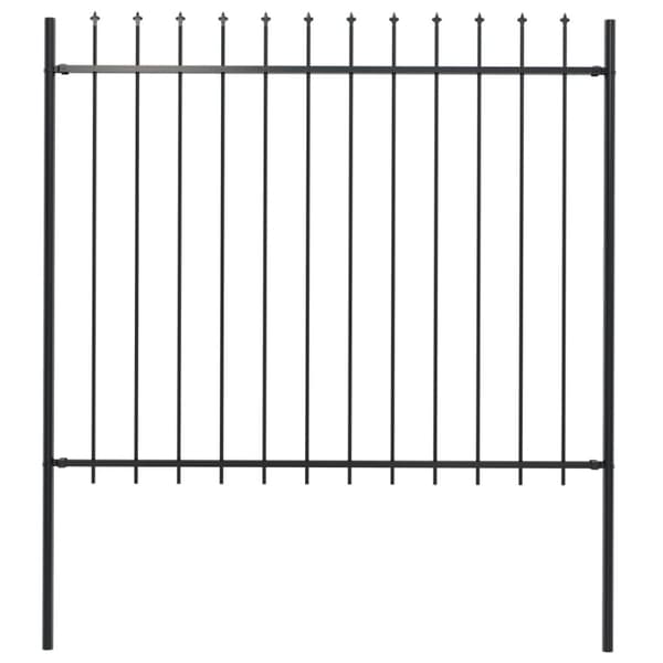 The Living Store havehegn med spydtop 1,7 x 1,5 m stål sort - Havehegn