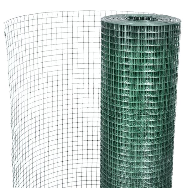 The Living Store hønsenet galvaniseret stål 25 x 1 m grøn -  Havehegn