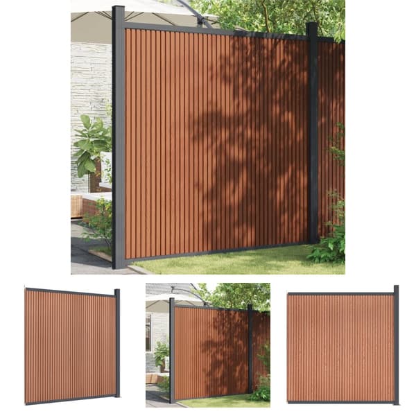 The Living Store hegnspanel 173x186 cm WPC brun -  Havehegn