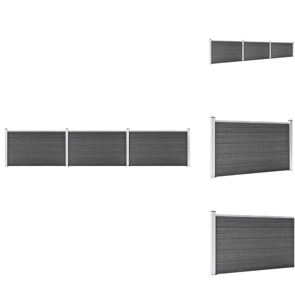 Havehegn - Living hegnspanelsæt 526x105 cm WPC sort