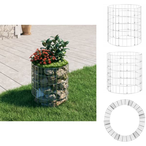 Havehegn - Living gabionsøjle Ø50x50 cm galvaniseret stål rund