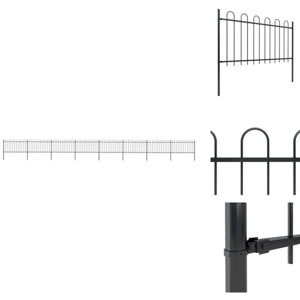 Havehegn - Living havehegn med buet top 13,6 x 1 m sort stål